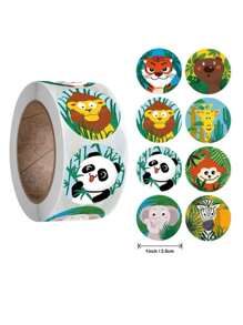 500 張/卷兒童卡通貼紙,帶有各種可愛的動畫動物圖案 - 教師和學生獎勵貼紙 - 非常適合鼓勵,也可用於包裝和密封 - 銅色 - 查看 1