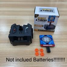 1入自動重置數字計分靶玩具（1張目標板，盒子裡不包括電池！！！！），每個靶玩具都有兩面可拼裝為多目標!!!擊倒目標可獲得一分，電子射擊靶，適用於Nerf槍，水晶彈玩具槍 - 黑色 - 查看 3