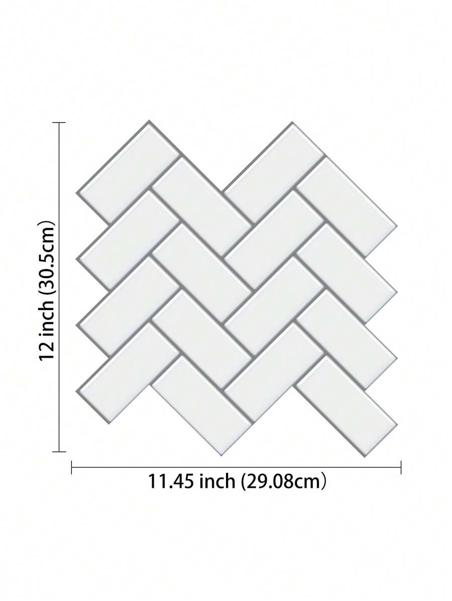 4 Sheets/10 Sheets/20 Sheets Peel And Stick Backsplash Tile Herringbone