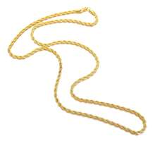 不褪色時尚百搭精美22k金鏈項鍊,完美適合新娘 - 麻花 - 查看 4