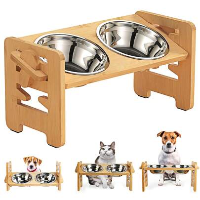 1 Peça Mesa De Jantar De Madeira Para Animais De Estimação, Tigela De Comida, Rack De Madeira Para Comida De Cachorro, Tigela De Comida Para Gato E Cachorro, Rack De Alimentação Para Animais De Estimação