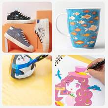 A Set Of 12-Color Acrylic Double-Headed Color Pen Line Drawing Brush Painting Album DIY Ceramic Painting Children Watercolor Painting - Multicolor - View 4