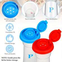 2 件/4 件鹽和胡椒瓶,防潮大鹽瓶,適合露營野餐戶外廚房午餐盒旅行,香料瓶套裝,帶蓋的透明香料瓶,塑料密封香料罐,廚房配件 - 杏色 - 查看 5