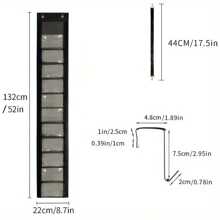 Multifunctional 24 Grid Door Hanging Organizing Bag For Towels, Clothes, Yoga Pants, Accessories, Transparent Clear - Black - View 2