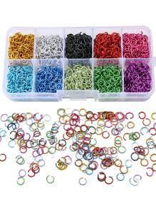 2250 件彩色跳环 10 色铝制开口跳环，用于珠宝制作 O 形环连接器珠宝 DIY 链锁项链手链 - 彩色 - 查看 1