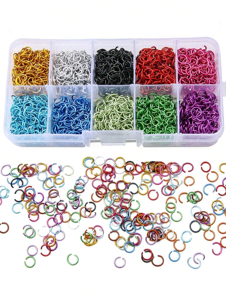 2250 件彩色跳环 10 色铝制开口跳环，用于珠宝制作 O 形环连接器珠宝 DIY 链锁项链手链 - 彩色 - 查看 1