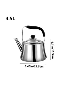 1 Piece Stainless Steel Kettle Thickened Large Capacity Gas Sound Kettle Induction Cooker Gas Stove Kettle Outdoor Kettle Firewood Kettle Food Material Kettle Household Daily Sound Kettle, 4.5L, 5.5L, 6.5L - Silver - View 2