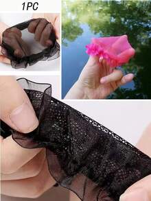 1入兒童舞蹈學生網袋頭訓練隱形頭髮網套裝髮飾頭飾 - 玫紅色 - 查看 5