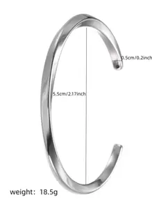 1pc Stainless Steel Mobius Twist Open Bangle Bracelet, Retro Couple Bracelet For Men And Women, Fashion Accessories