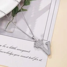 Hip Hop 皇冠26英文字母時尚輕奢項鏈 - 4 - 查看 4