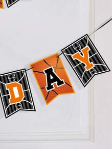 籃球主題生日派對裝飾,運動型男生日橫幅 - 彩色 - 查看 4