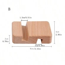 1pc Wooden Phone Stand Tablet Stand - Multicolor - View 3