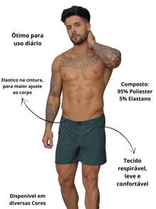 Kit 3  Canção Underwear Comfortable Men's Sleep Shorts Boxer - Assorted Prints And Colors - Nhiều màu - Xem 5