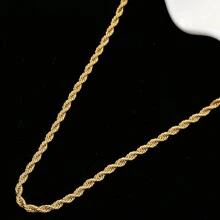 不褪色時尚百搭精美22k金鏈項鍊,完美適合新娘 - 麻花 - 查看 6