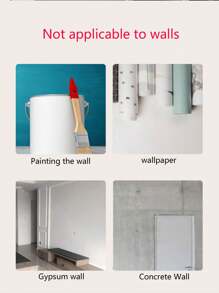 2pcs/4pcs/8pcs Curtain Rod Adhesive Holders, Minimalist & Casual For Everyday Use - White - View 8