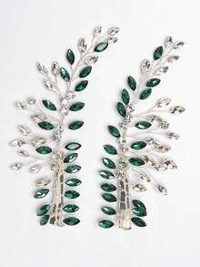 手工新娘頭飾歐美風格水晶水鑽合金髮夾夾髮飾 - 紅色 - 查看 4