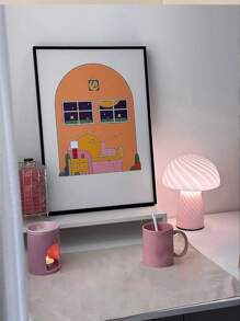 1只usb供電北歐風格玻璃蘑菇桌燈,現代極簡風格,適用於餐廳、臥室、床頭裝飾照明 - 白色 - 查看 10