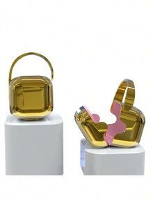鍍金奶嘴固定器指套咬咬圈收納盒,寬口便攜奶嘴盒 - 金色 - 查看 2