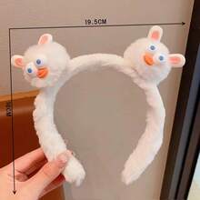 1pc Cute Cartoon Plush Ball Hair Accessory For Teen - White - View 2