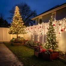 300 LED Solar-Powered Outdoor Christmas Lights, IP65 Waterproof, 8 Flashing Modes, For Home Decor, Garden, Patio, Camping