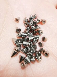 50pcs Stainless Steel Replacement Parts Cone-Shaped Tag For Ear/Nose/Eyebrow/Tongue Barbell Piercing Accessories, 14g 16g Diy Jewelry Making