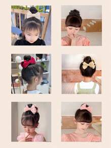 1 Miếng Cô gái Thanh lịch Nút bướm Móng vuốt tóc Kẹp Đối với Chất vải Bowknot Dây buộc tóc Đối với Tóc đuôi gà Với Ánh ngọc trai Đồ trang trí - Rượu sâm banh - Xem 5