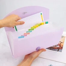 1pc 13 Pockets Receipt Expanding Folder, Plastic Check Bill Organizer, Labeled Coupon Management Tool,Back To School,School Supplies - Multicolor - View 7