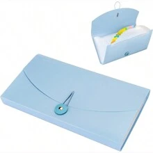 1pc 13 Pockets Receipt Expanding Folder, Plastic Check Bill Organizer, Labeled Coupon Management Tool,Back To School,School Supplies - Multicolor - View 3