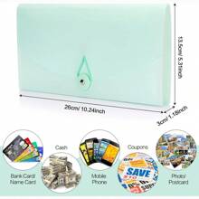 1pc 13 Pockets Receipt Expanding Folder, Plastic Check Bill Organizer, Labeled Coupon Management Tool,Back To School,School Supplies - Multicolor - View 5