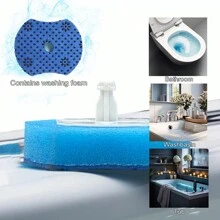 32 Counts Disposable Toilet Bowl Brush Heads Toilet Cleaning Wand Refills Scrubber - Blue - View 5