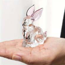 1pc, Crystal Rabbit, Animal Ornaments Table Decorations Desk Craft Decor Transparent Bunny Artwork Gift, Teacher Appreciation Gifts, Graduation For Teacher Birthday