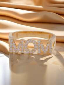 Yayi jewelry 1pc Elegant Zirconia Letter "MOM" Women Fashion Ring Jewelry Suitable For Mother Day Gifts And Daily Wear - MOM - View 4