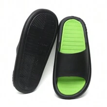 男女通用家居拖鞋，情侶設計，輕便舒適，適用於室內和室外，滑動式涼鞋 - 綠色 - 查看 2