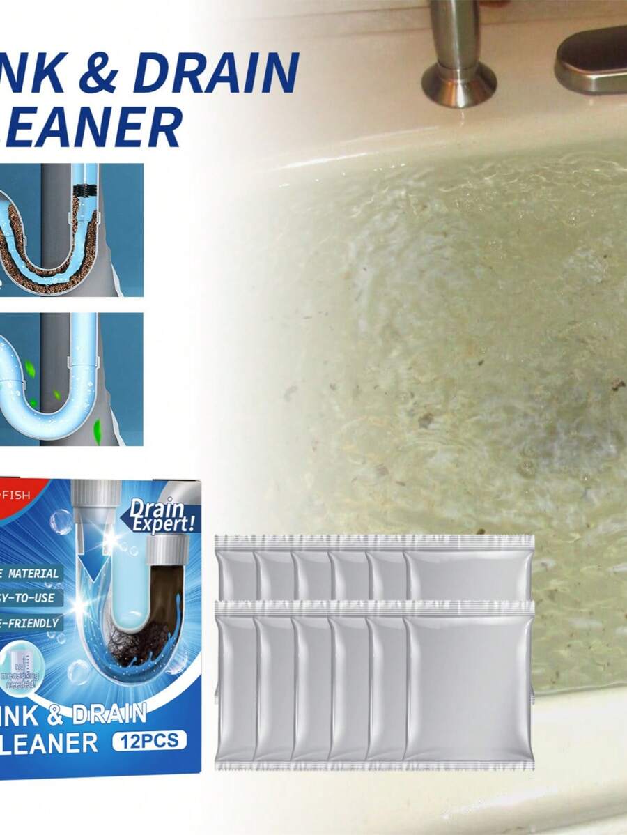 1box/12pcs Jue-Fish Drain Cleaner For Toilet Kitchen Sink Pipe Cleaning And Deodorizing - Drain Cleaner - View 1