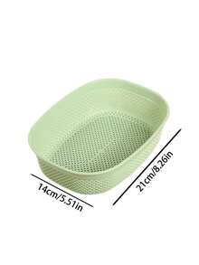 1入淺綠色廚房水果蔬菜收納籃,多功能客廳水果蔬菜收納籃,廚房水果蔬菜排水籃 - 綠色 - 查看 4