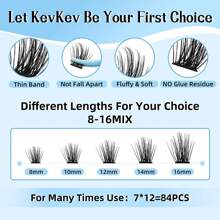 Lash Extension Kit Fluffy Volume Eyelash Extension Kit 120 PCS 3D Effect Lash Clusters DIY Lash Extension Kit With Applicator Tool For Self Application At Home - White - View 8