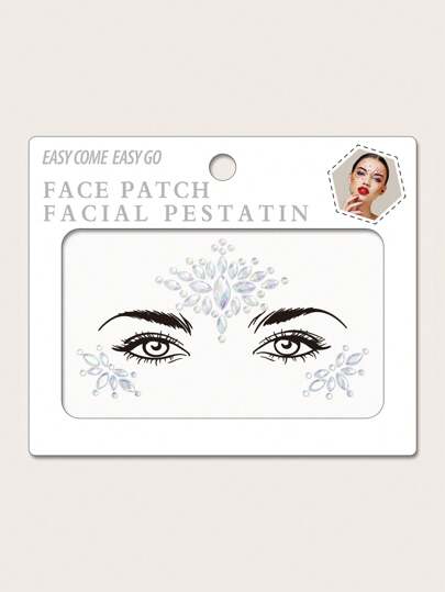 1pc Abs Material Sparkling Face Jewel, Perfect For Cosplay Party And As A Gift For Girls