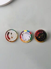 男士彩色旋轉胸針可旋轉顏色選擇拼圖裝飾徽章配件旋轉玩具 - 配色選擇胸針 - 查看 3