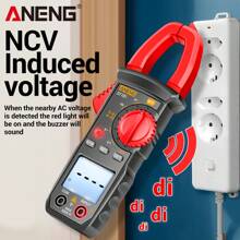 ANENG ST181 数据显示数字钳形表交流电流万用表直流/交流电压电流表电压测试仪安培赫兹电容NCV欧姆 - 紅色 - 查看 5