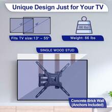 Soporte universal Fijo Pantallas Y Monitores Led LCD 32 A 55 Pulgadas Pared - Negro - Ver 2