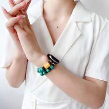 串珠手錶帶,綠色破裂珠珠,時尚替換手鍊適用於38/40/41/42/44/45/49mm Apple Watch Series 8/7/6/5/4/3/2/1 - 綠色 - 查看 11