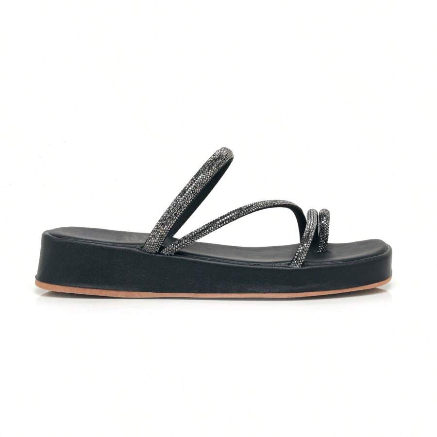 Women Flat Sandals - 黑色 - 查看 1
