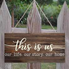 這是我們的木質掛牌，上面印有文字，適用於家庭裝飾 - 如圖 - 查看 5