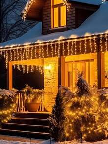 1根3公尺戶外led冰條燈瀑佈光幕燈舞台飯店庭院店鋪佈置節慶燈串裝飾燈 - 暖白 - 查看 3