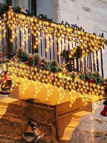 1根3公尺戶外led冰條燈瀑佈光幕燈舞台飯店庭院店鋪佈置節慶燈串裝飾燈 - 暖白 - 查看 4