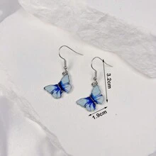 1对复古个性化3D立体耳环，造型包括勺子/叉子/牙齿/牙膏/牙刷/太阳/月亮/翅膀，是送给闺蜜/情侣、姐妹、闺蜜、妈妈等的绝佳礼物。 - 復古銀色 - 查看 34