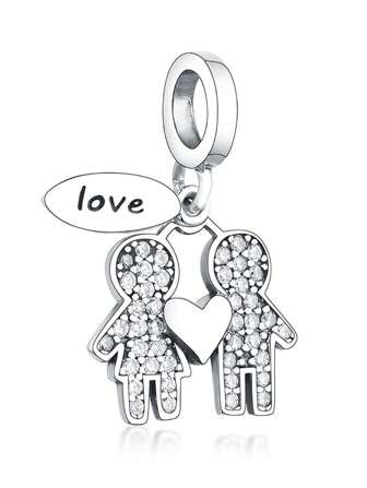 HuooNew 1入組奢華純銀方晶鋯石人像DIY吊墜適合男士女士DIY首飾製作