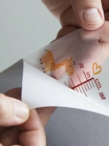 1片卡通長頸鹿透明兒童身高貼紙自粘pvc材料防水防潮身高測量尺寸47.24x11.81英寸 - 彩色 - 查看 5