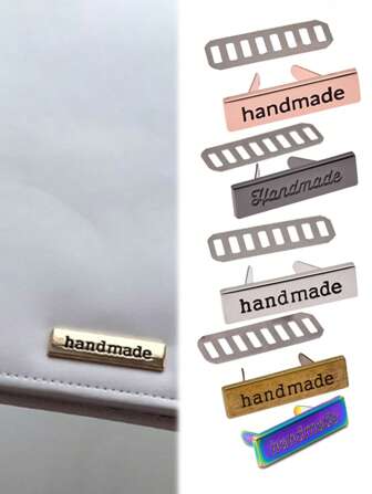 10Pcs Metal HandMade Letter Labels Tags Handmade Garment Labels For Clothes Shoes Luggage Bags DIY Craft Decoration Accessories