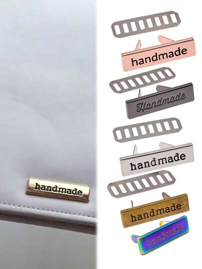 10Pcs Metal HandMade Letter Labels Tags Handmade Garment Labels For Clothes Shoes Luggage Bags DIY Craft Decoration Accessories